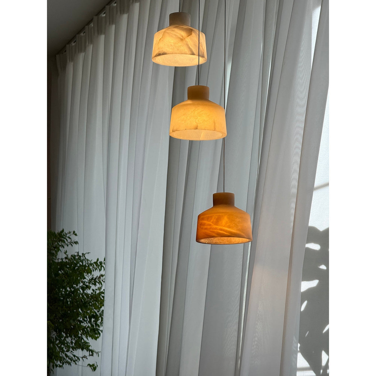 Aursore Modern Minimalist Alabaster Pendant Lamp - Lamp Copper