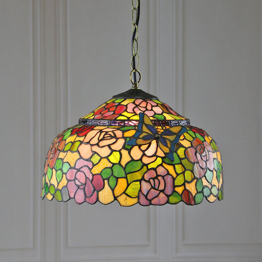 Tiffany Vintage Metallo Vetro Lampade a Sospensione Ristorante