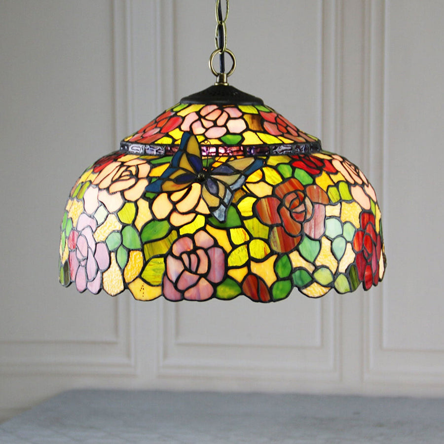 Tiffany Vintage Metallo Vetro Lampade a Sospensione Ristorante