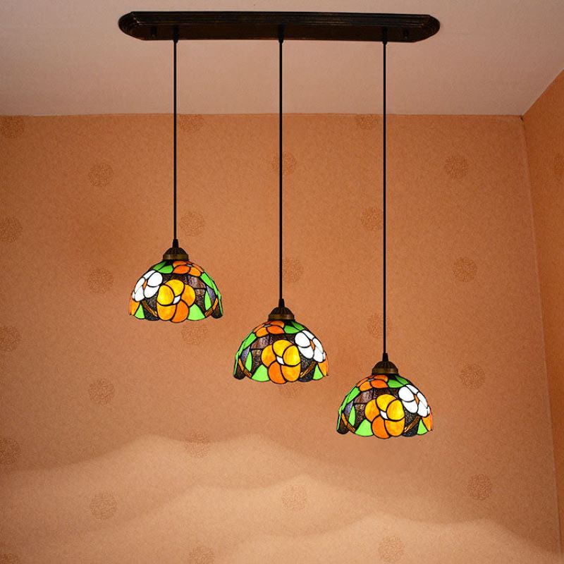 Tiffany Vintage Metallo Vetro Lampade a Sospensione Soggiorno Camera da letto
