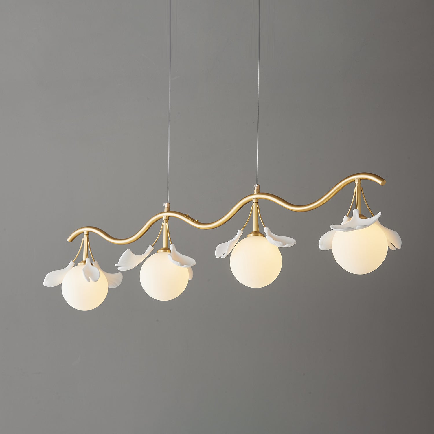 Evenielis Floral Brass Chandelier - Blowlighting