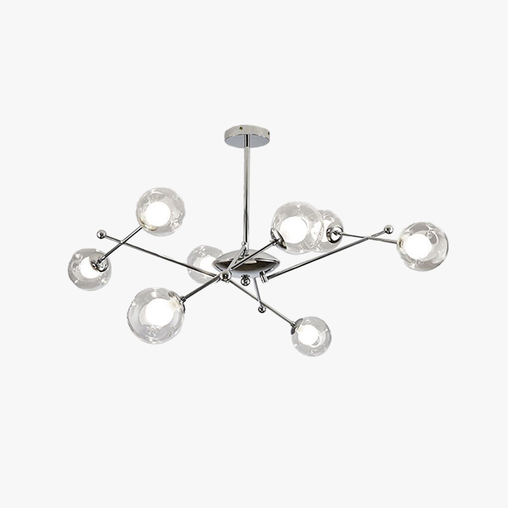 Valentina Moderno Metallo/Vetro Lux Lampadario Cromo Camera da letto/Soggiorno