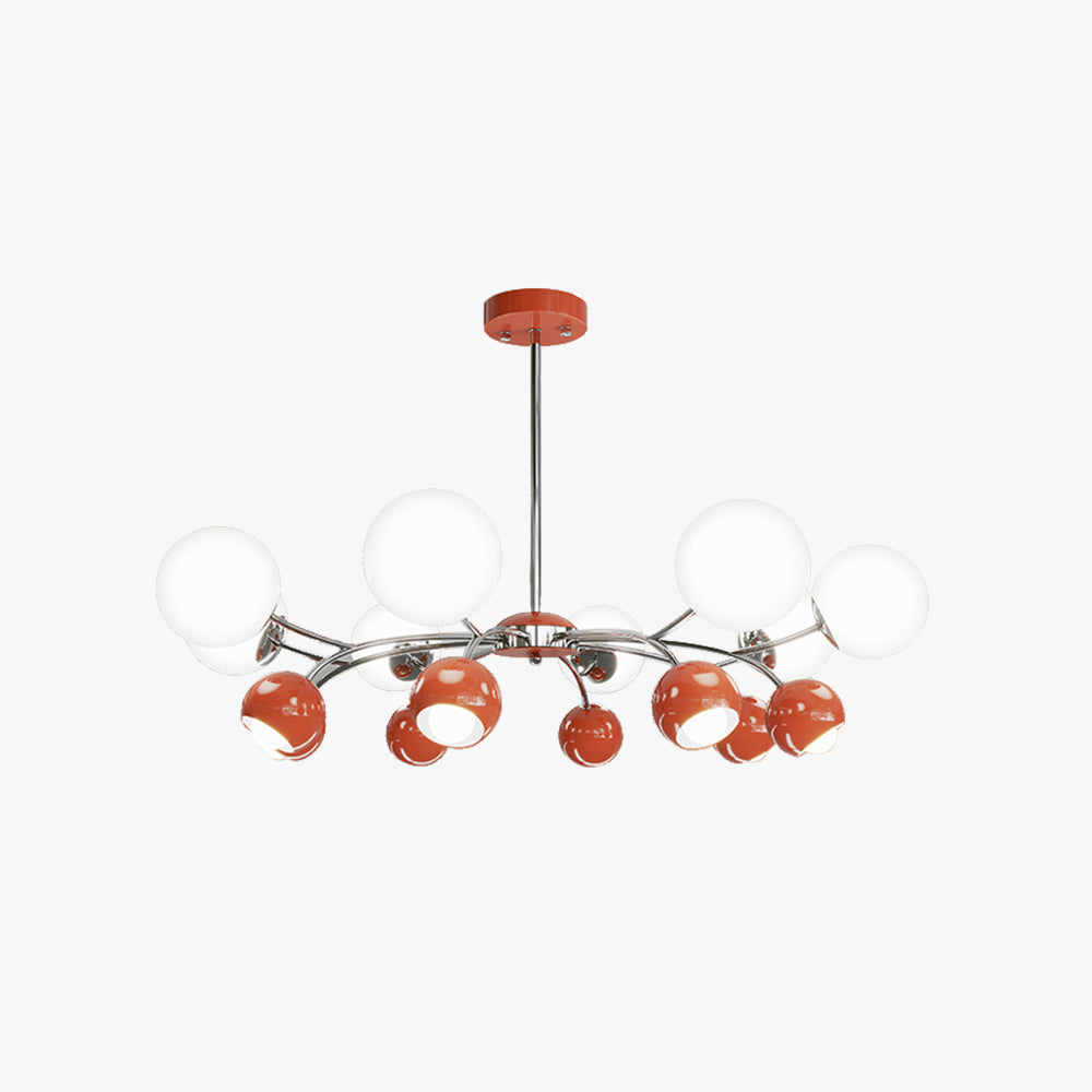 Arisha Vintage Metallo/Vetro Lux Lampadario Arancione/Beige Camera da letto/Soggiorno