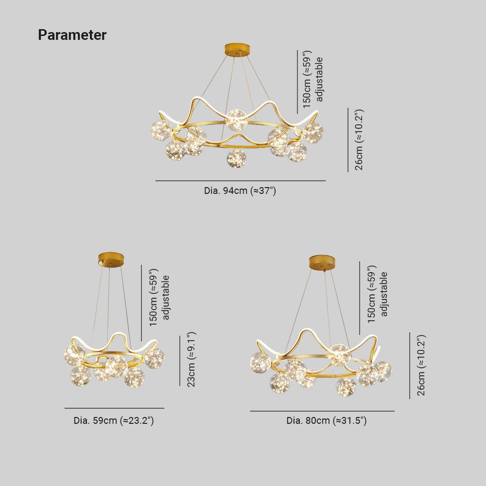Arisha Nordico Metallo/Acrilico Sospensione Oro Camera da letto/Cucina