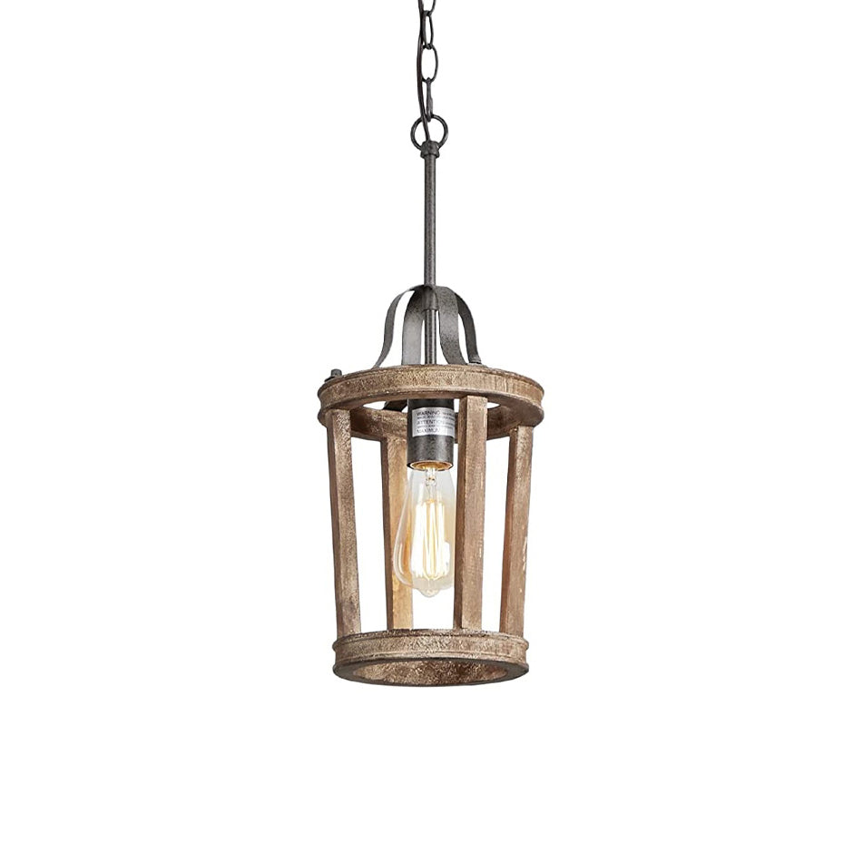 Veraeen Vintage Industrial Wood Metal Pendant Lamp - Lamp Copper