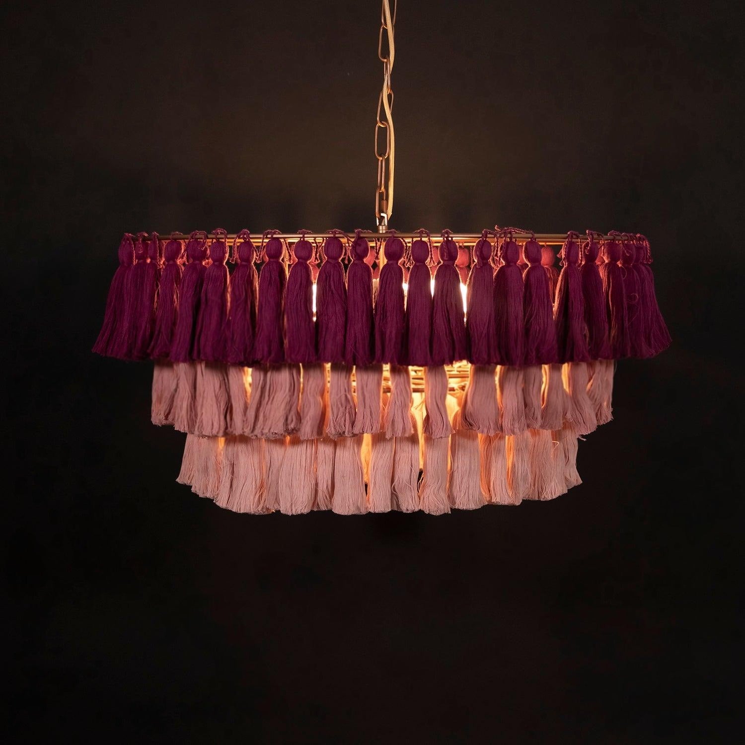 Lustra Lux Lampadario Rosa Bohemian Chic