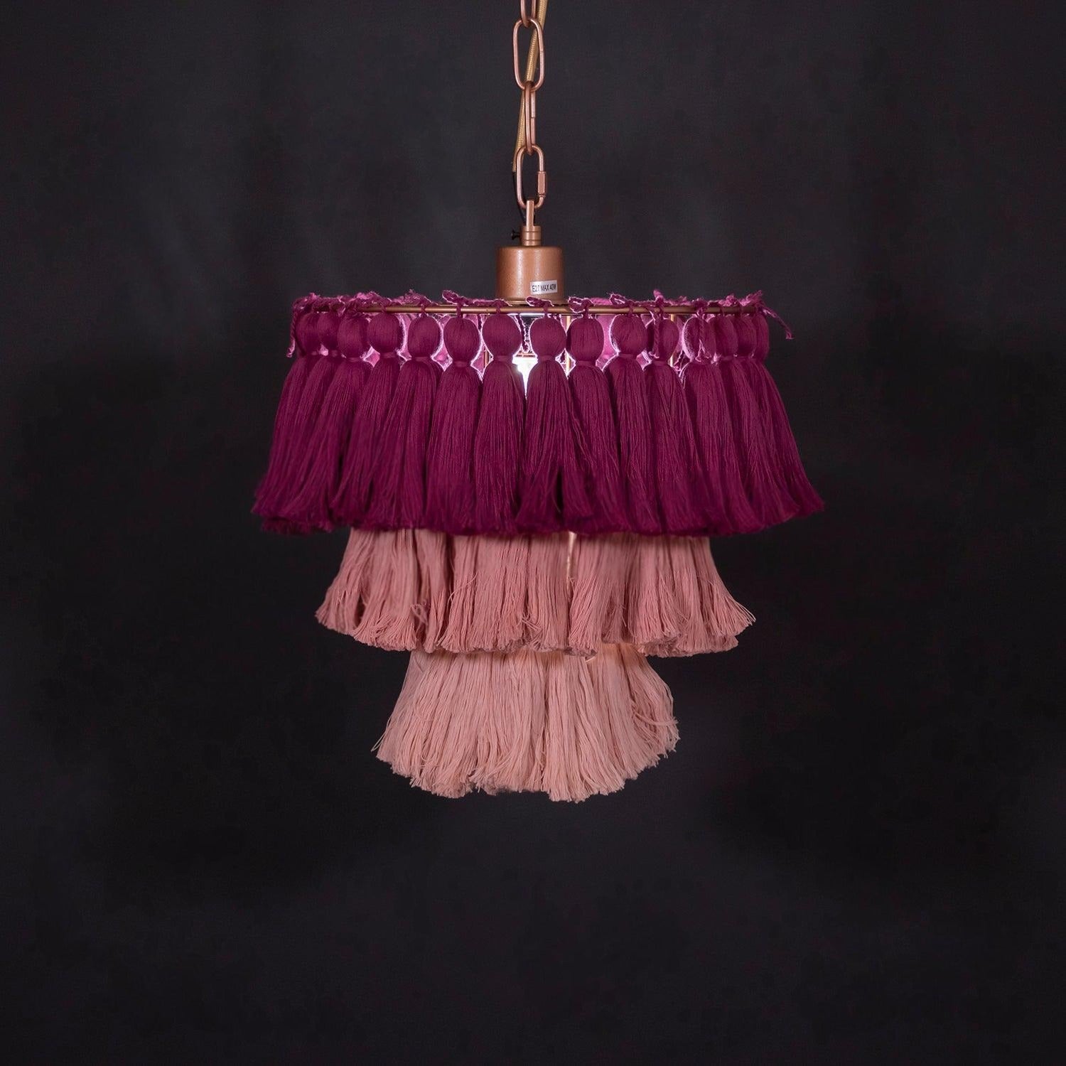 Lustra Lux Lampadario Rosa Bohemian Chic