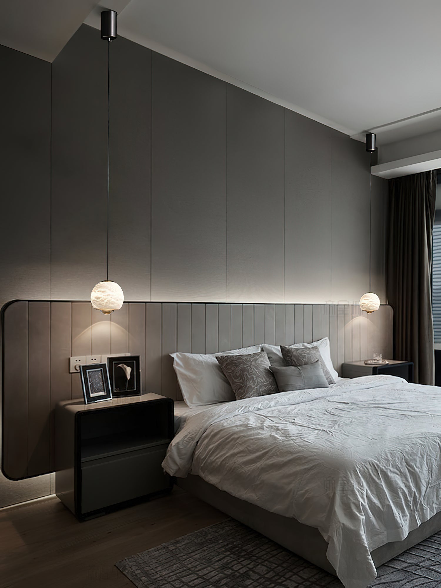 Zephaan Modern Minimalist Brass Alabaster Pendant Light - Lamp Copper