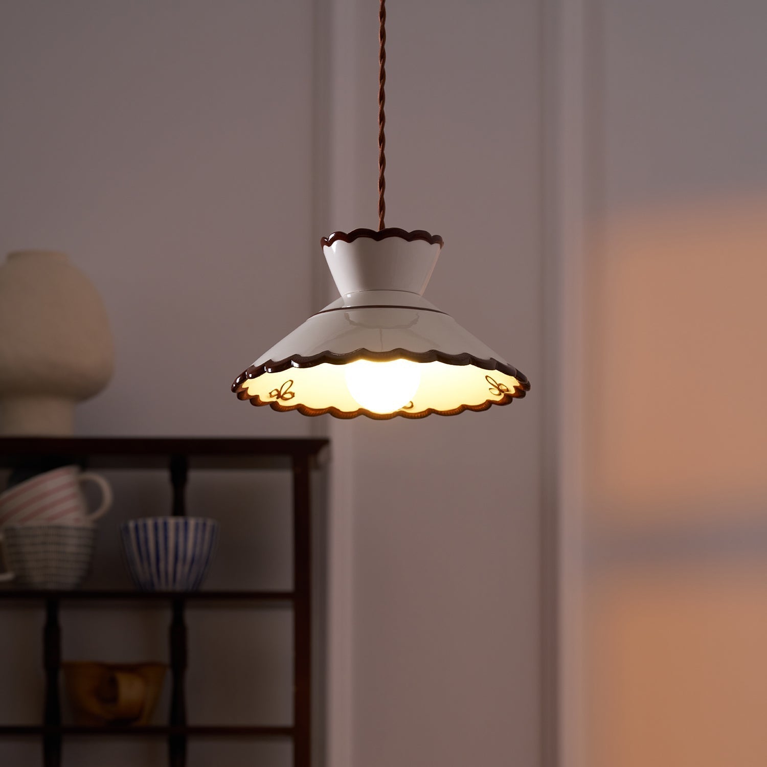 Olivia Lampade a Sospensione Retrò in Ceramica