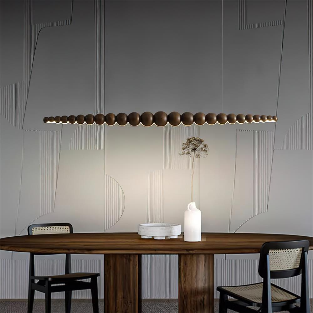 Muto Lampadario in Legno con Perle