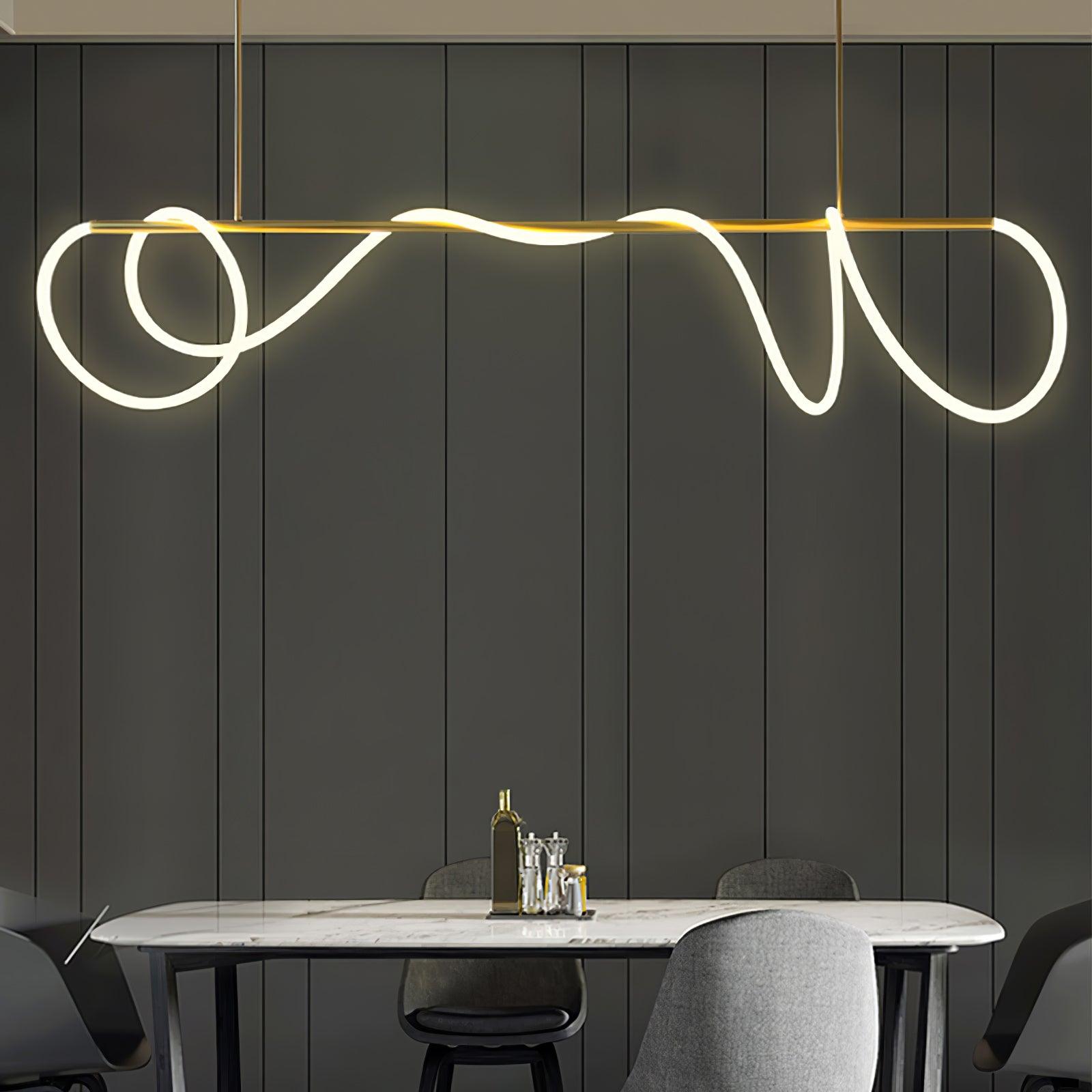 Lustra Chandelier Flexible Silicone Curve Modern Elegant - Letslighting