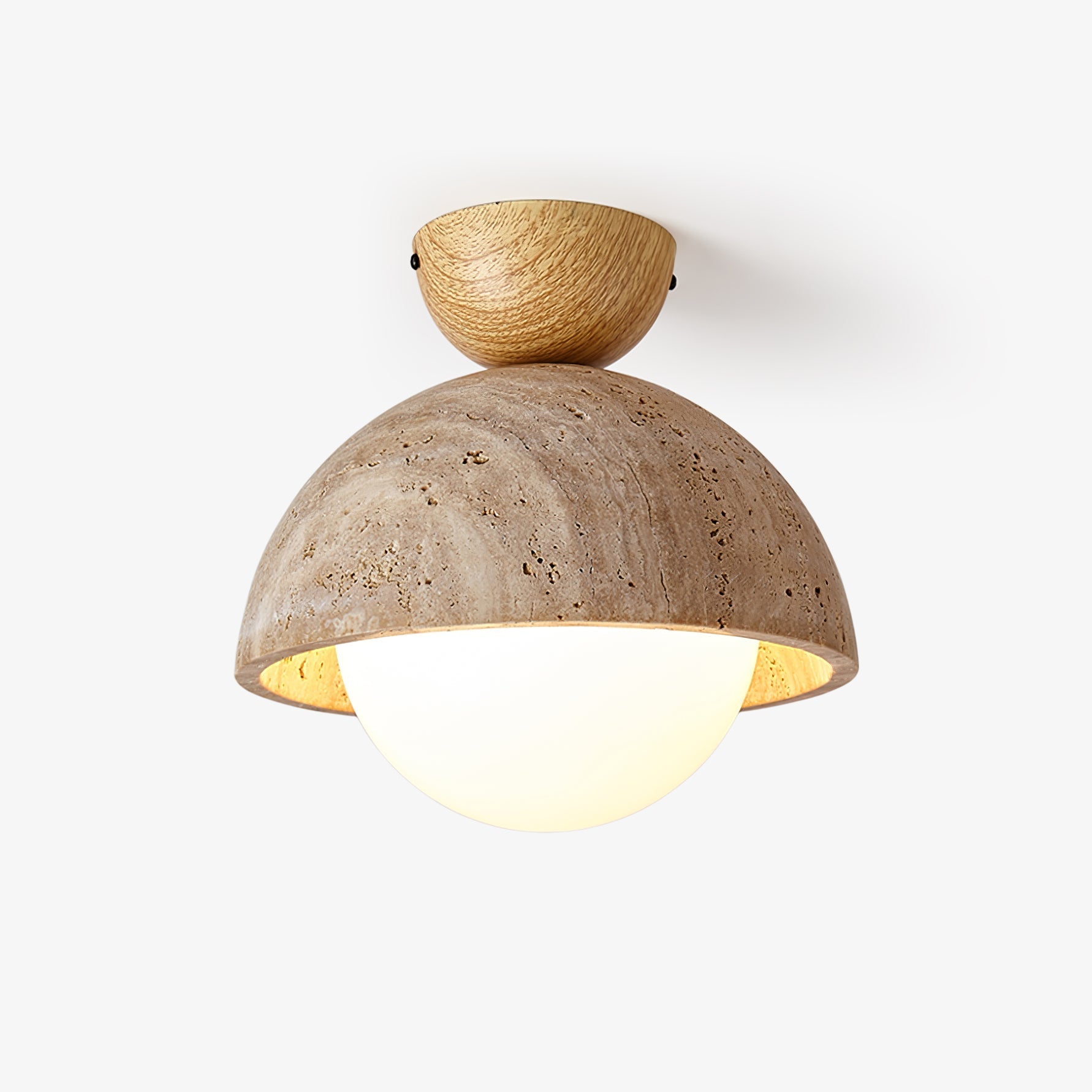 Solana Travertine Ceiling Light - Blowlighting