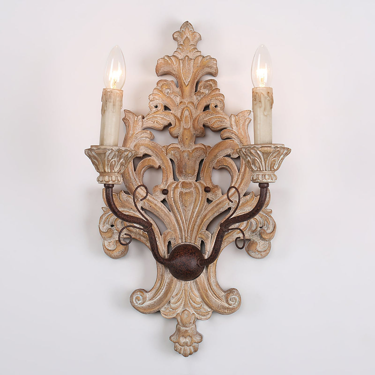 Ilzoror Vintage Industrial Wood Metal Wall Lamp - Lamp Copper
