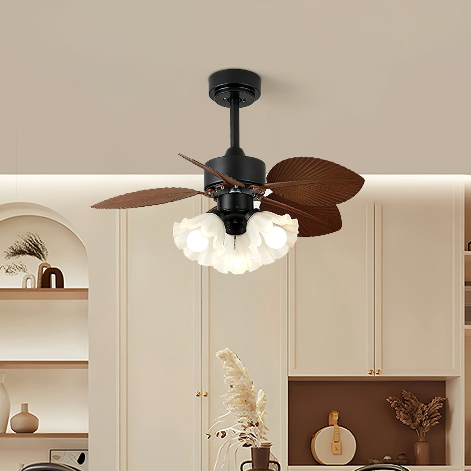 Ventilatore da Soffitto Rosalyn Vintage con Luce in un ambiente interno