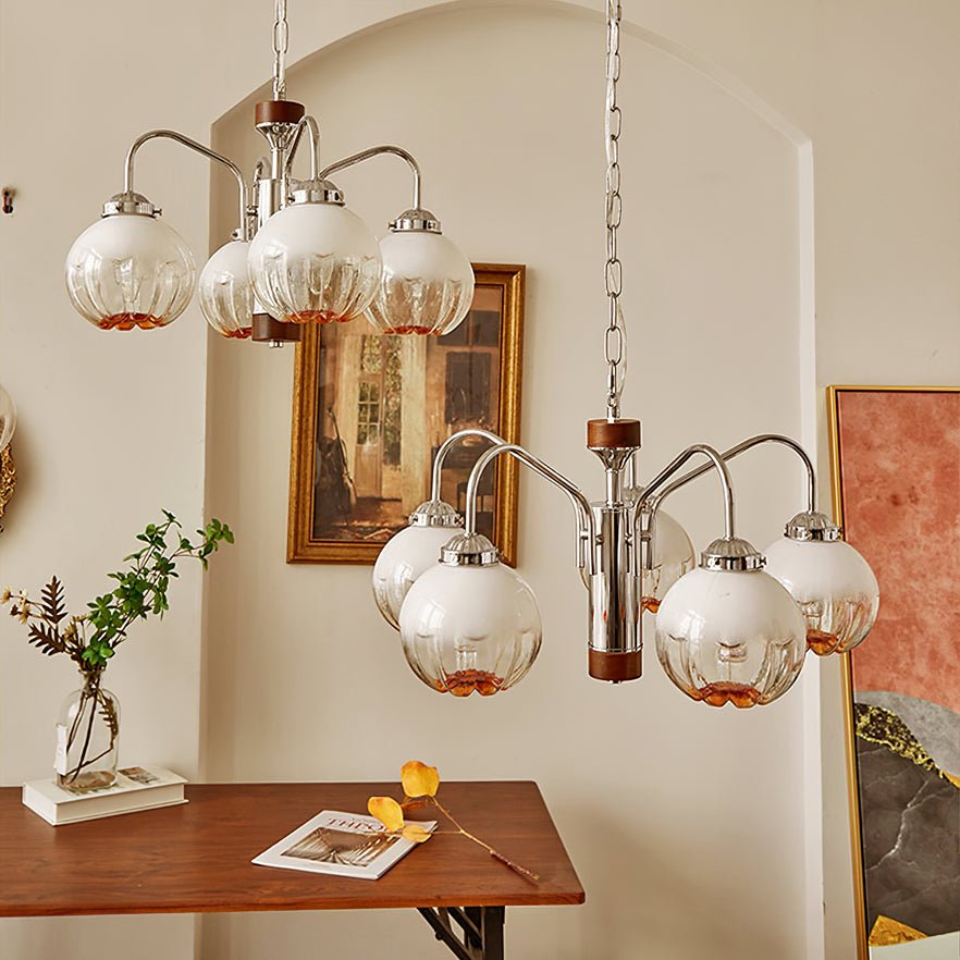 Ulliria Nordic Art Flower Walnut Glass Chandelier - Blowlighting