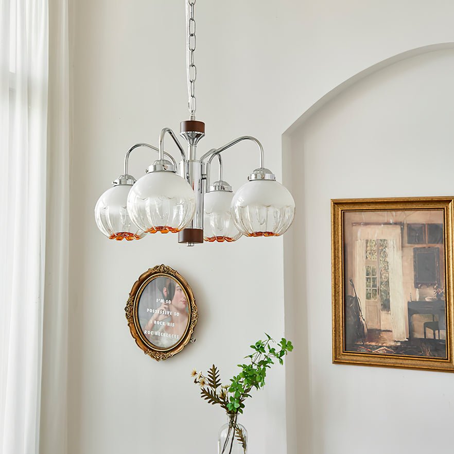 Ulliria Nordic Art Flower Walnut Glass Chandelier - Blowlighting