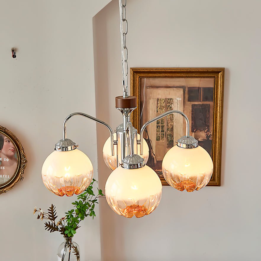 Ulliria Nordic Art Flower Walnut Glass Chandelier - Blowlighting