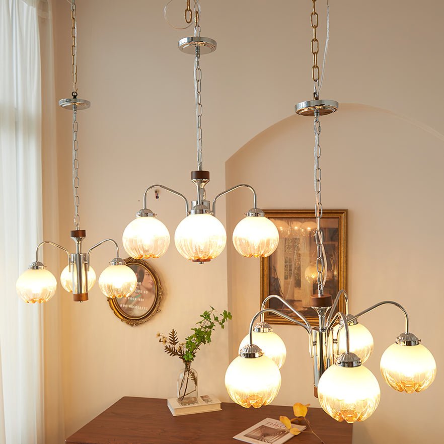 Ulliria Nordic Art Flower Walnut Glass Chandelier - Blowlighting