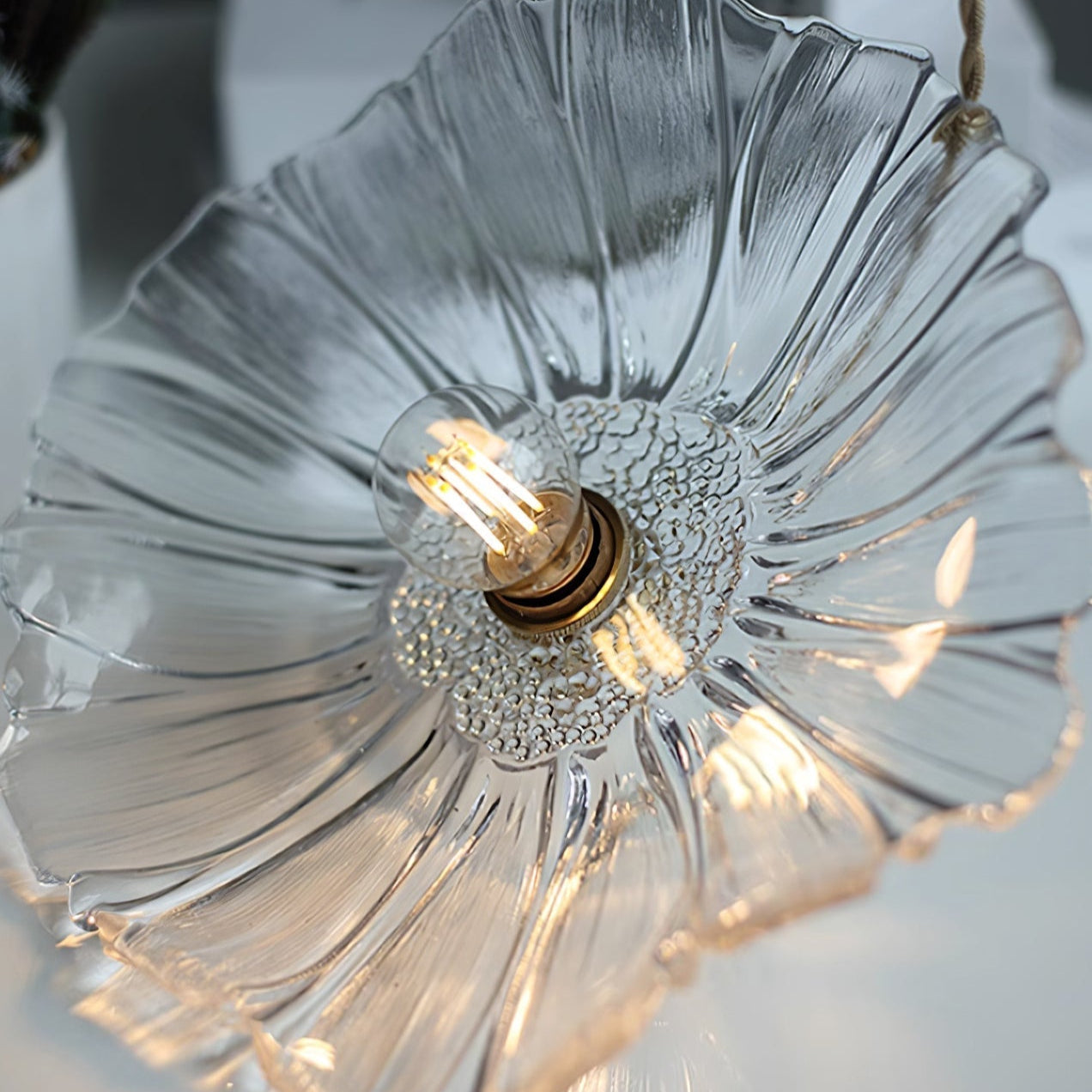 Aria Lampada a Sospensione con Fiore in Vetro, Cablata / con Spina