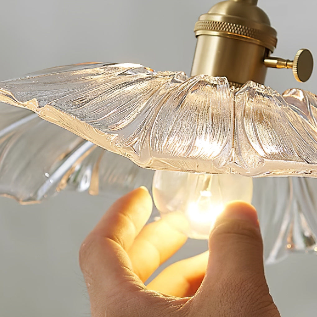 Aria Lampada a Sospensione con Fiore in Vetro, Cablata / con Spina