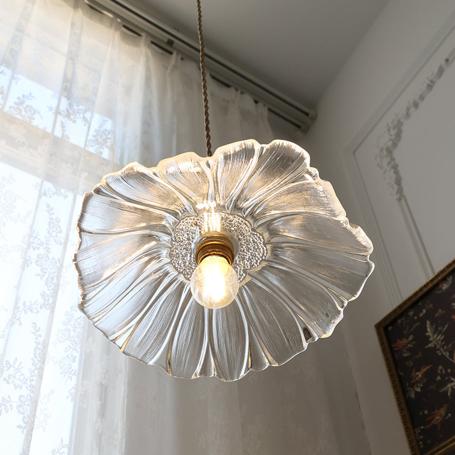 Aria Lampada a Sospensione con Fiore in Vetro, Cablata / con Spina