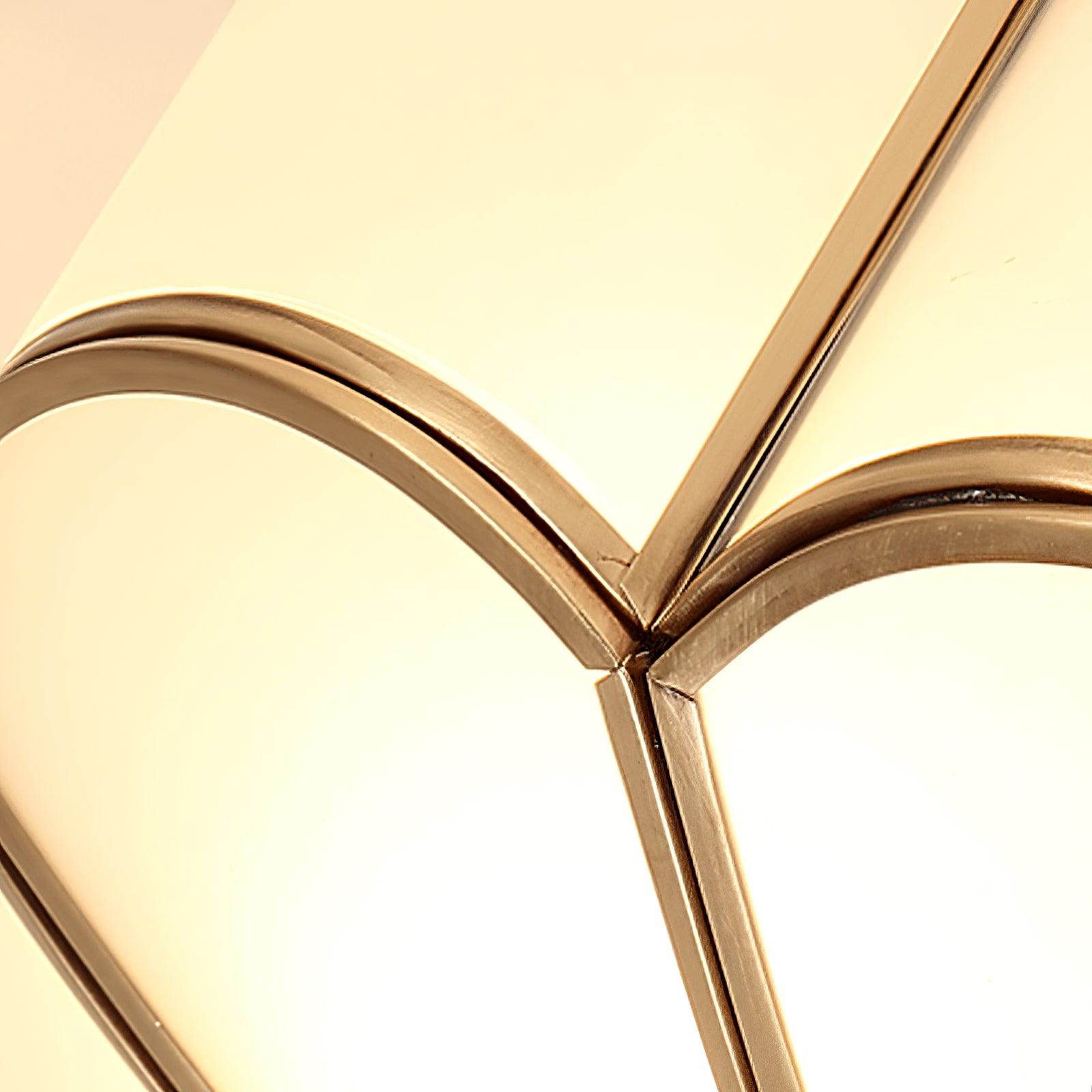 Tiffany Lampada da Soffitto a Forma di Fiore in Vetro Opaco e Ottone