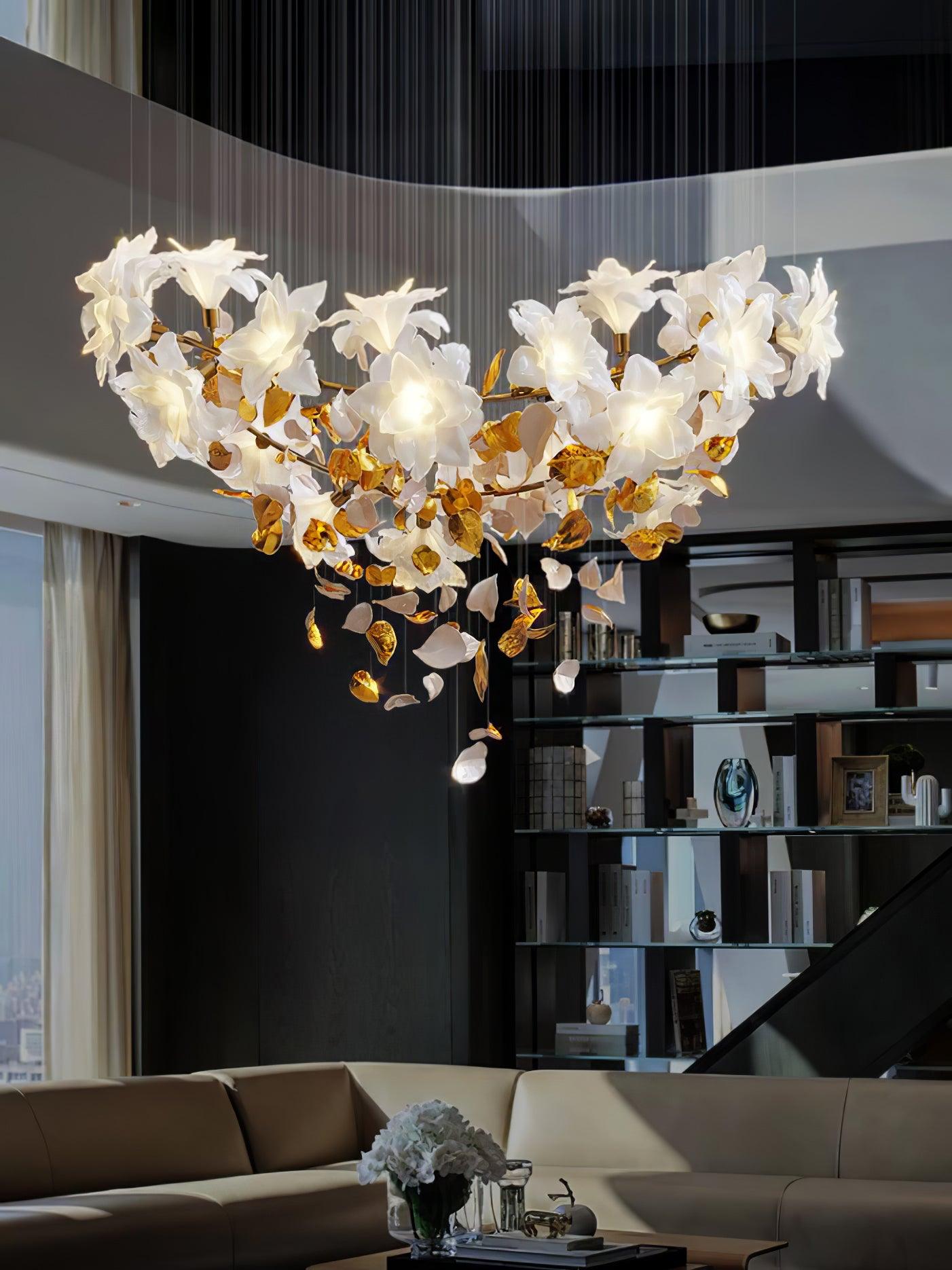 Flying Flowers Fluttering Chandelier - Blowlighting