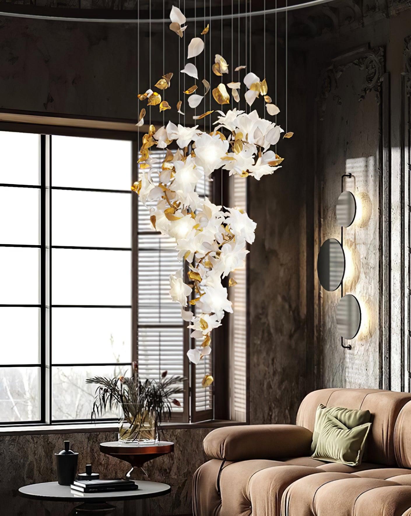 Flying Flowers Fluttering Chandelier - Blowlighting