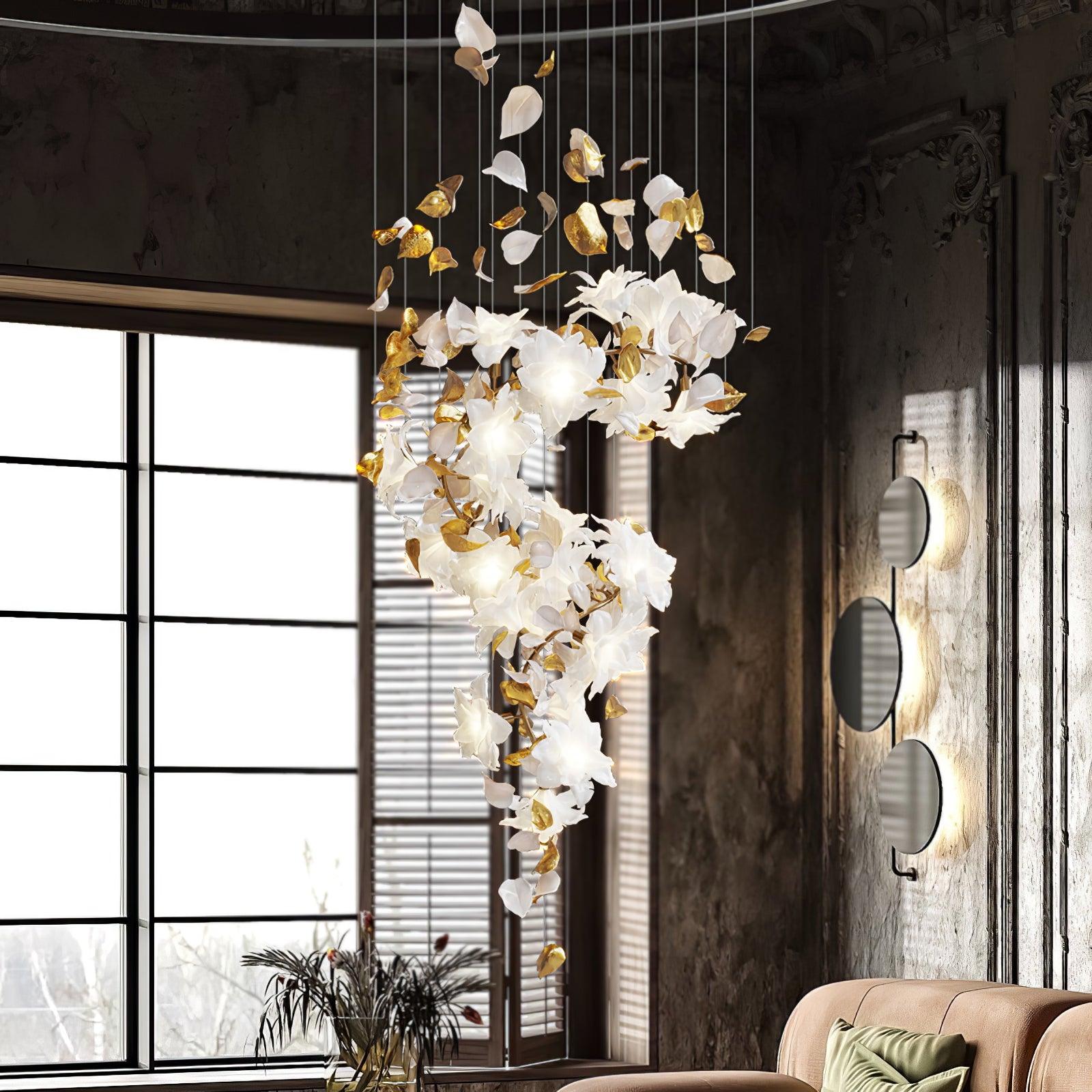 Flying Flowers Fluttering Chandelier - Blowlighting