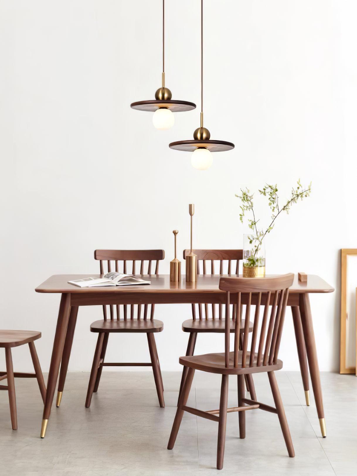 Flying Saucer Walnut Pendant Lamp - Blowlighting