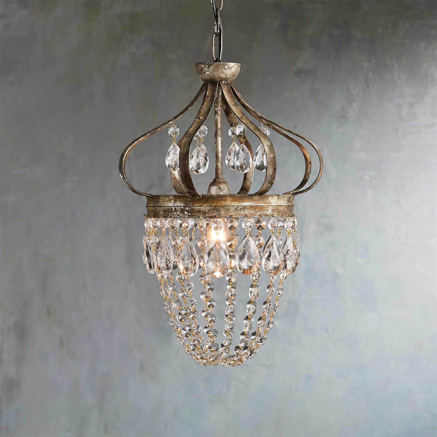 Abella Tear Drop Crystal Chandelier - Lamp Copper