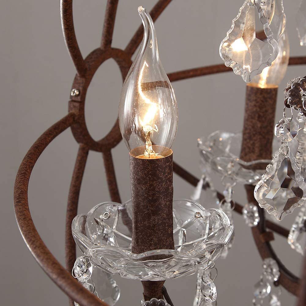 Sylirara Traditional Single Orb Metal Crystal Pendant Lamp - Lamp Copper