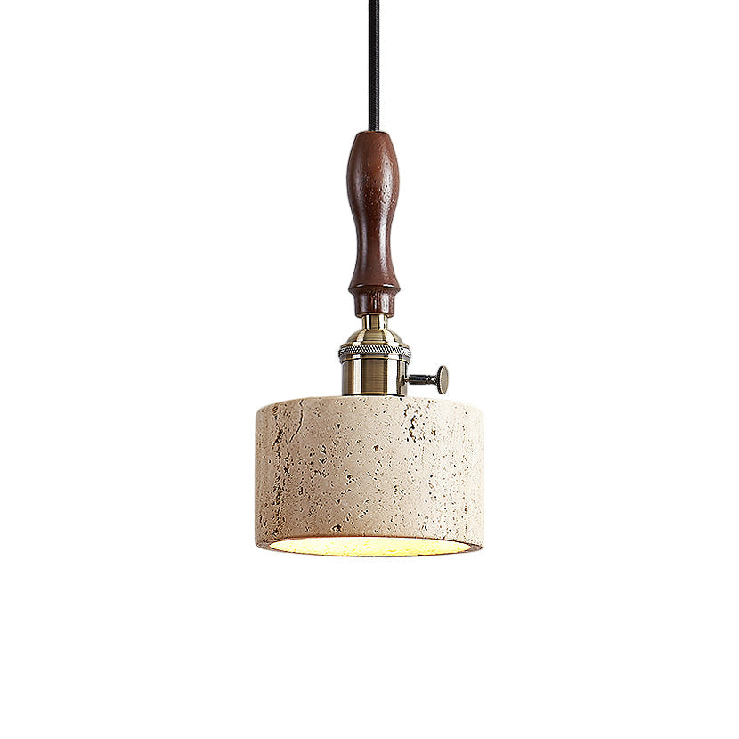 Sycaran Modern Minimalist Walnut Travertine Pendant Lamp - Lamp Copper