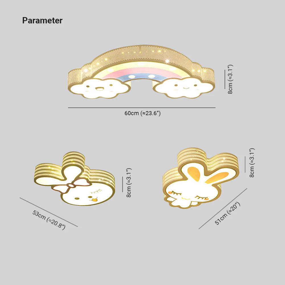 Arisha Moderno Arcobaleno/Coniglio Plafoniere Acrilico Oro Soggiorno