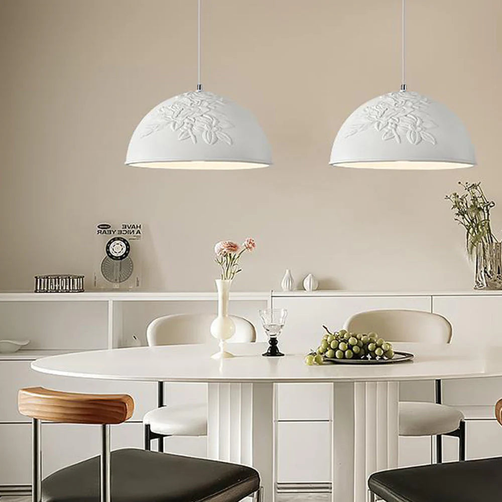 Aria Francese LED Metallo Resina Sospensione Crema Latte Soggiorno Camera da letto