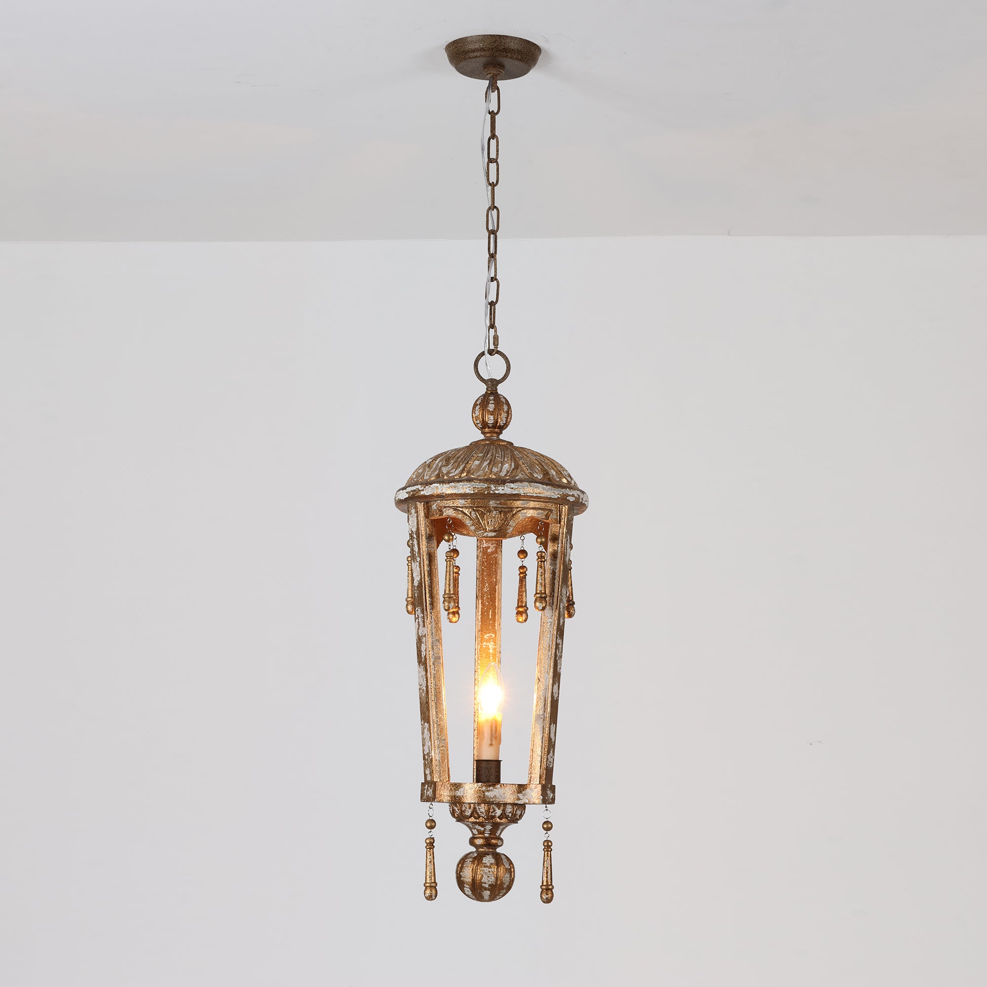 Nylire Individual Creativity Woodcarving Lantern Pendant Lamp - Lamp Copper