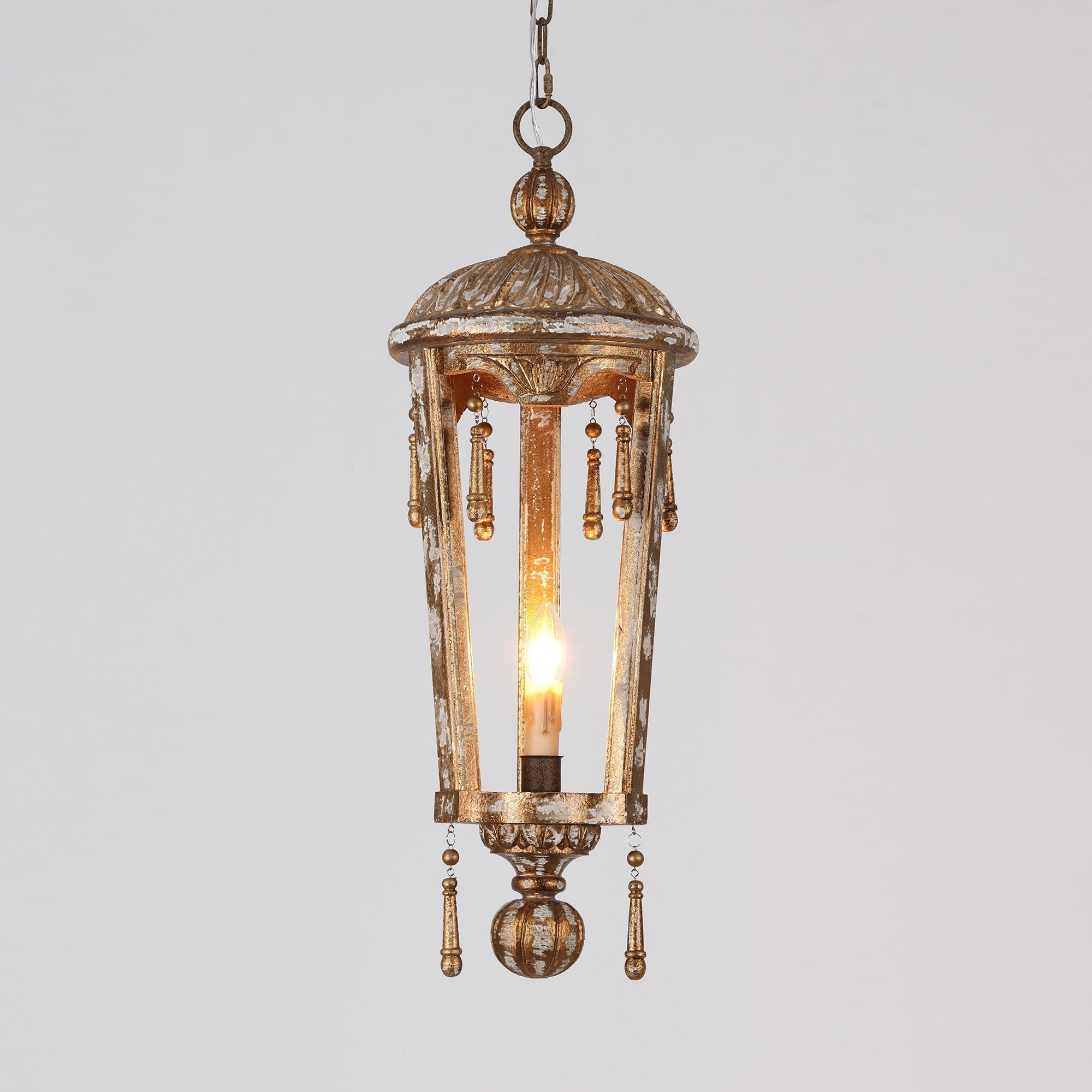 Nylire Individual Creativity Woodcarving Lantern Pendant Lamp - Lamp Copper