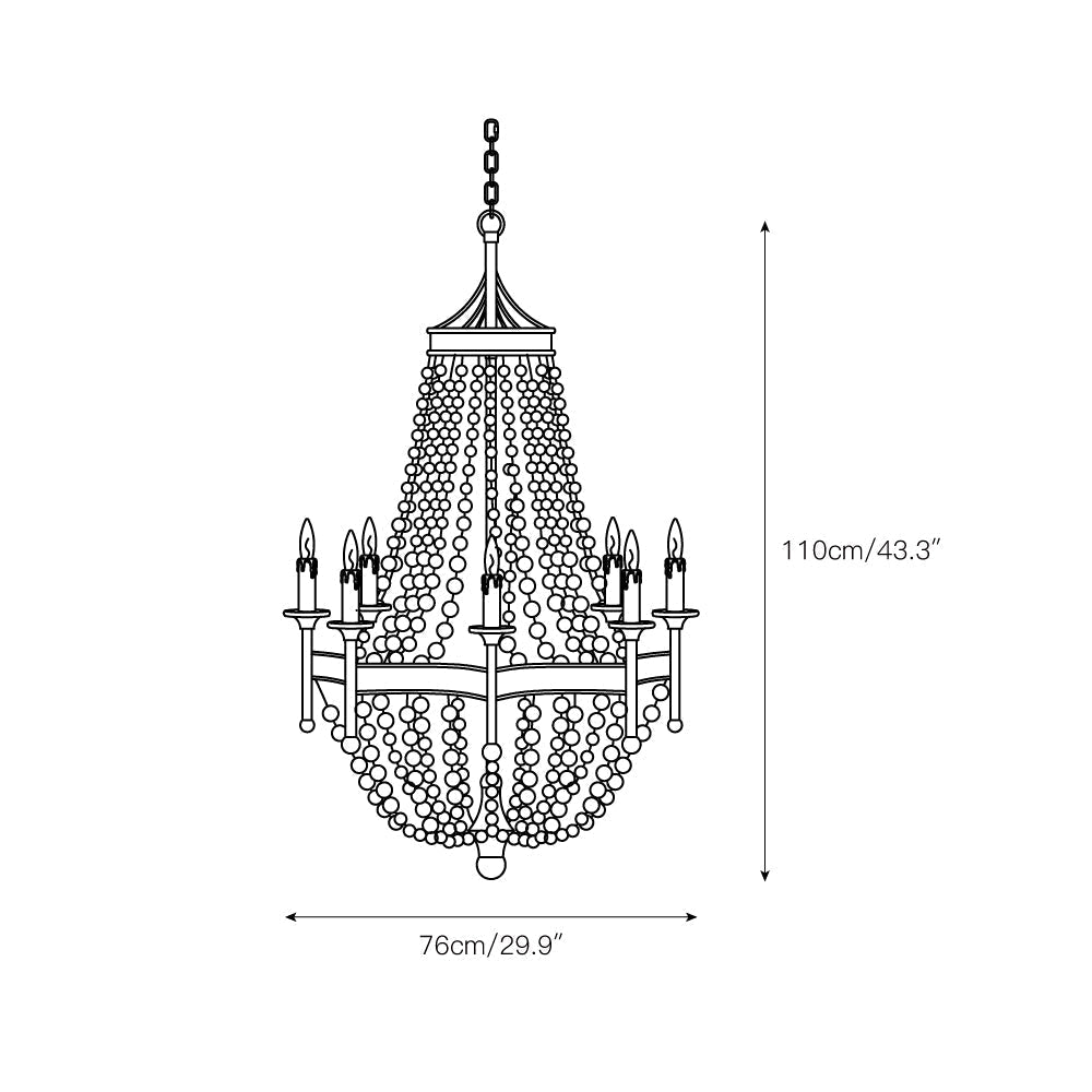 Zavela Postmodern Luxury Bead Crystal Chandelier - Lamp Copper
