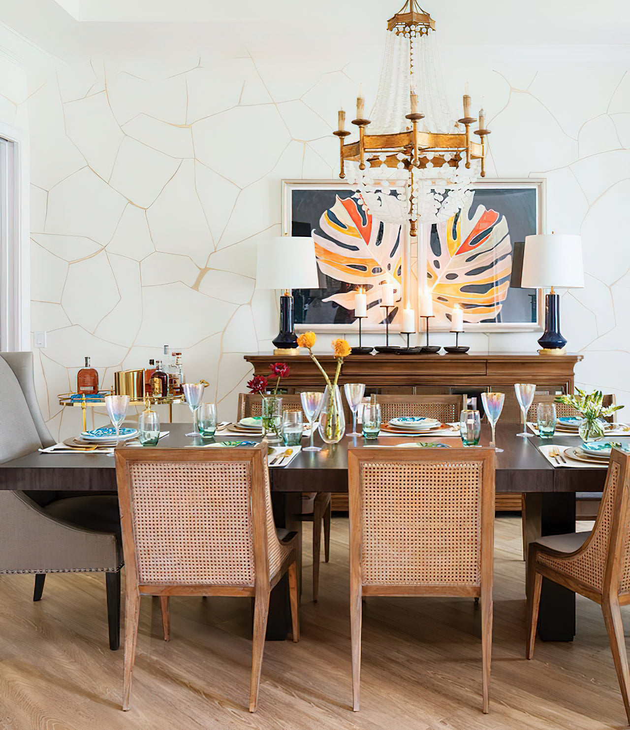 Zavela Postmodern Luxury Bead Crystal Chandelier - Lamp Copper