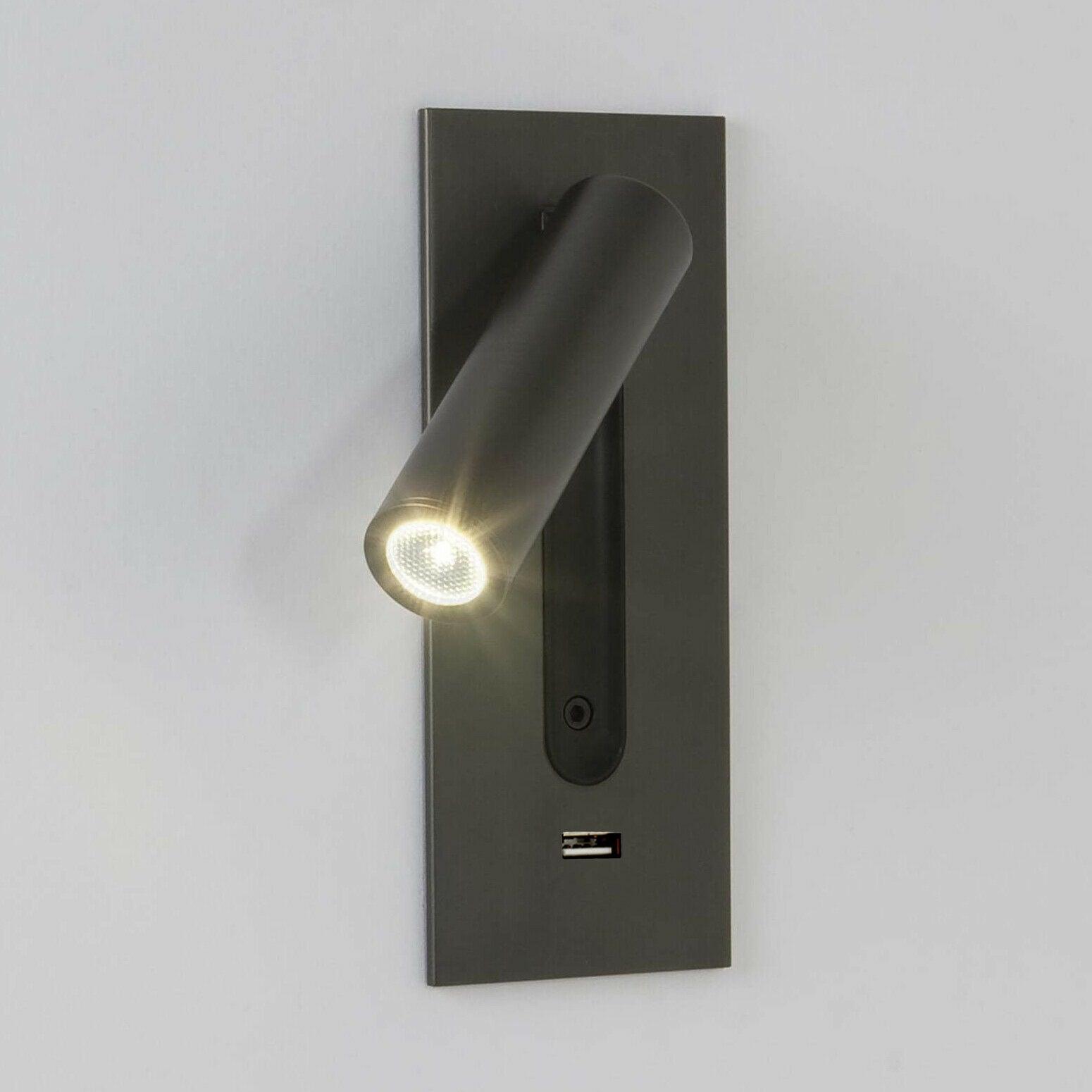Black Bedside USB Wall Light - Blowlighting