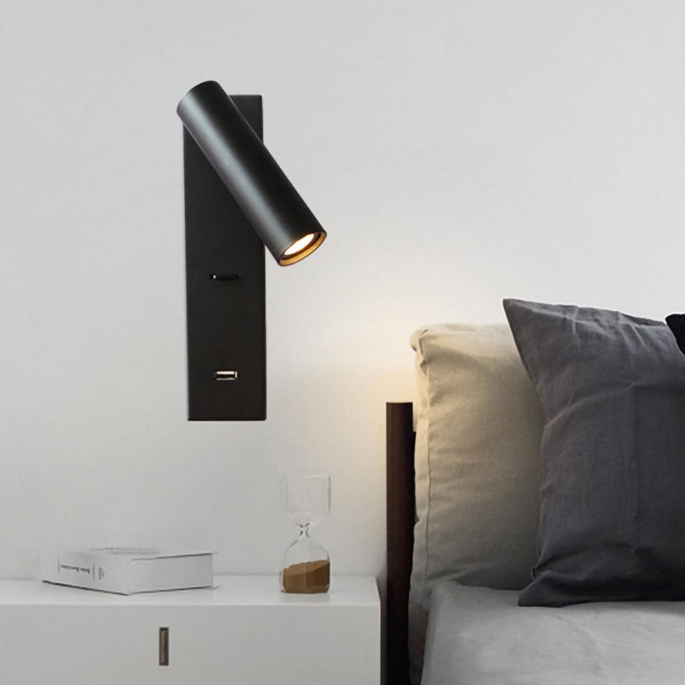 Black Bedside USB Wall Light - Blowlighting