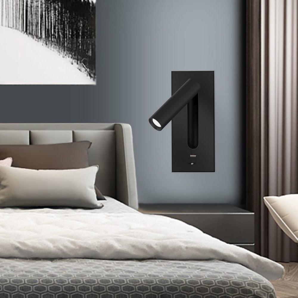 Black Bedside USB Wall Light - Blowlighting