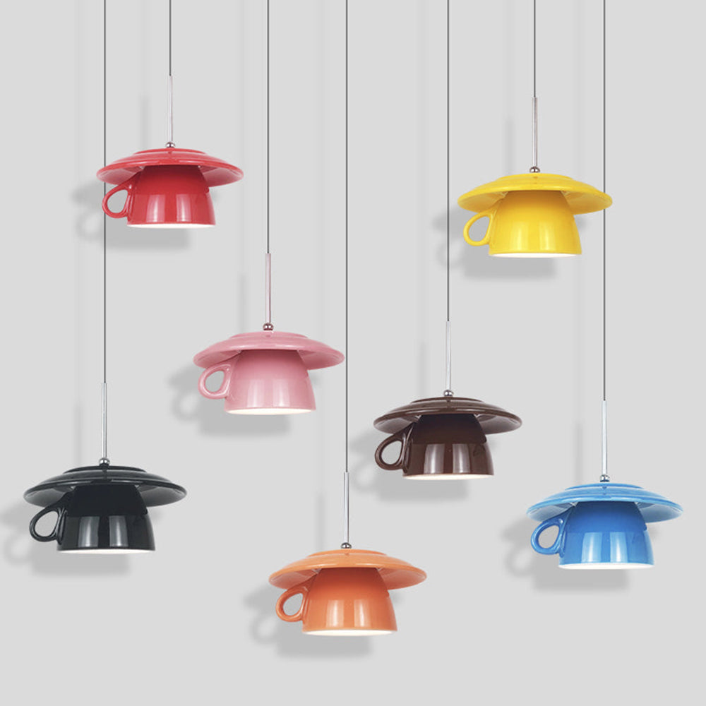Valentina Moderno Colorato Tazza Ceramica Lampade a Sospensione Soggiorno
