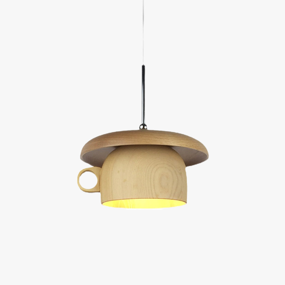 Valentina Vintage Naturale Legno Tazza Lampade a Sospensione Camera da Letto