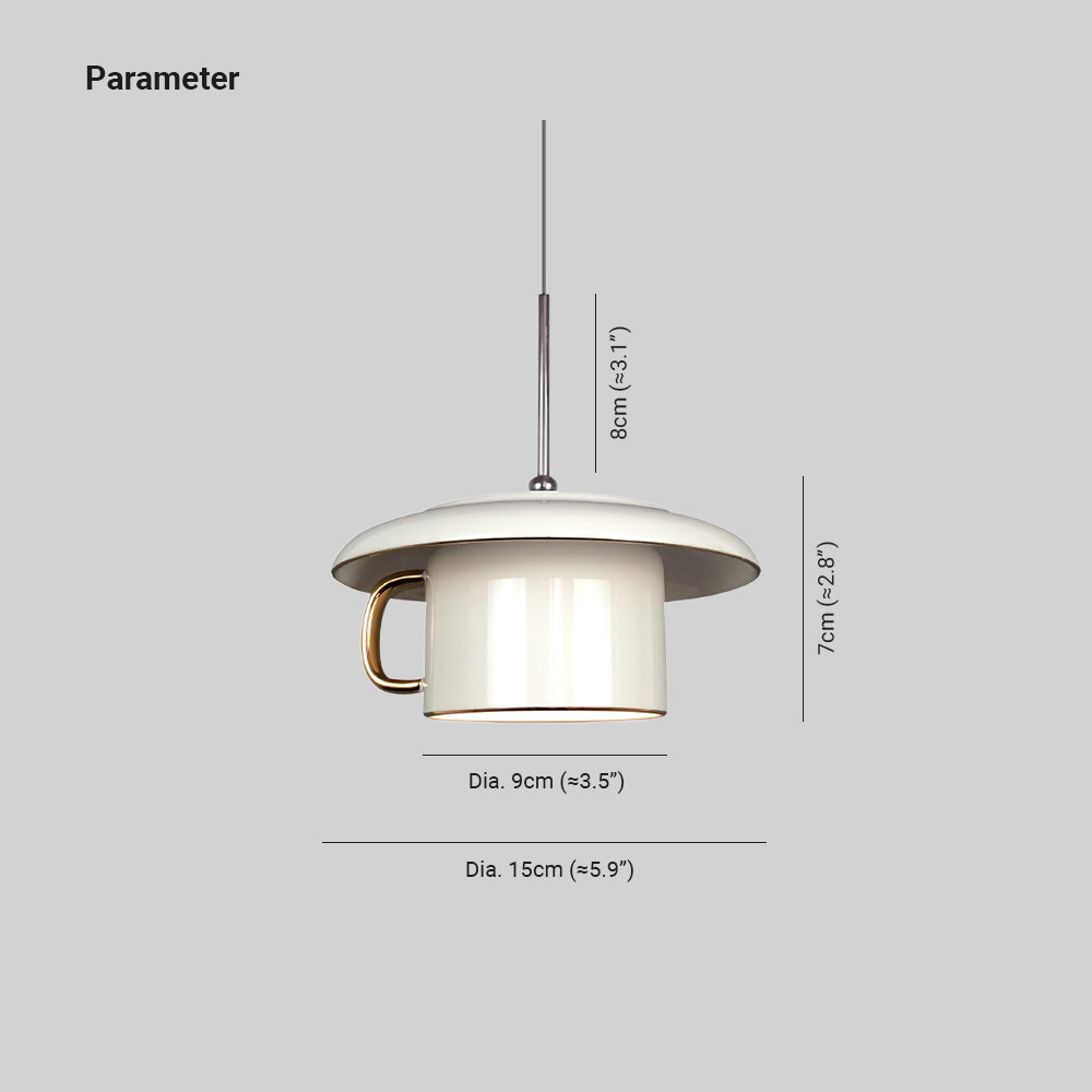 Valentina Urbano Tazza Ceramica LED Lampade a Sospensione Soggiorno