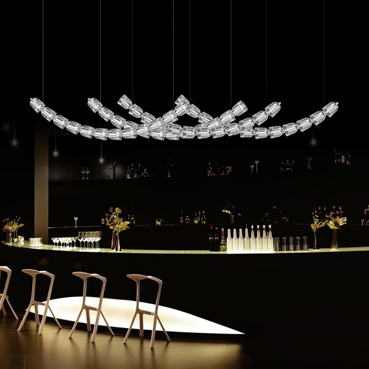 Cascade Modern Acrylic Chandelier - Blowlighting