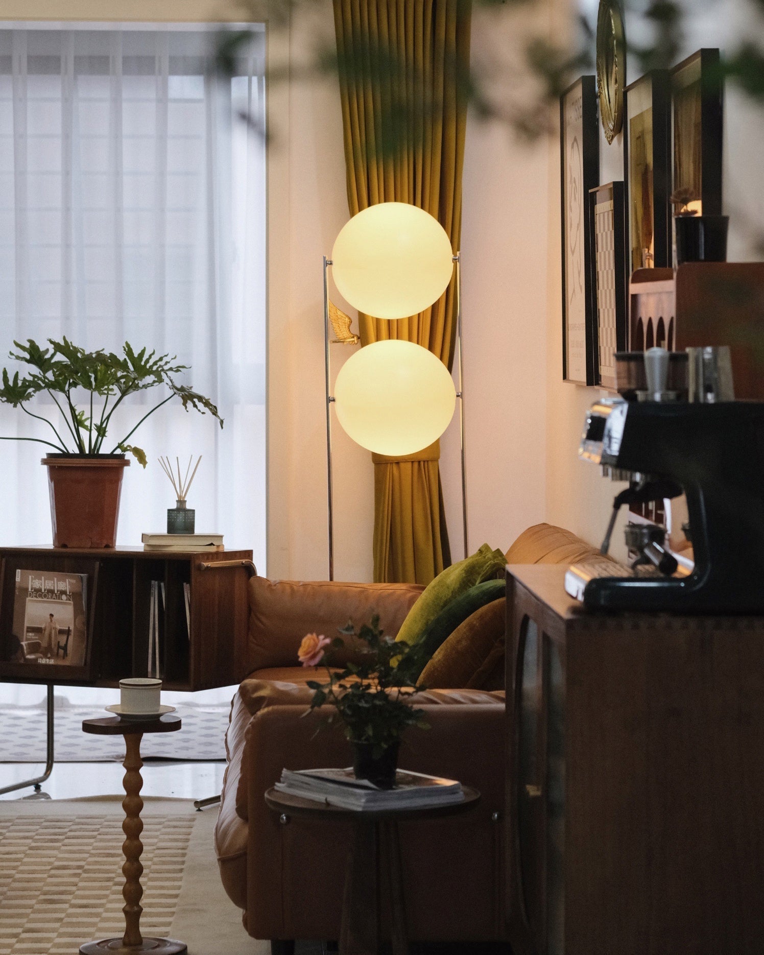 Garrault-Delord Ball Floor Lamp - Lamp Copper