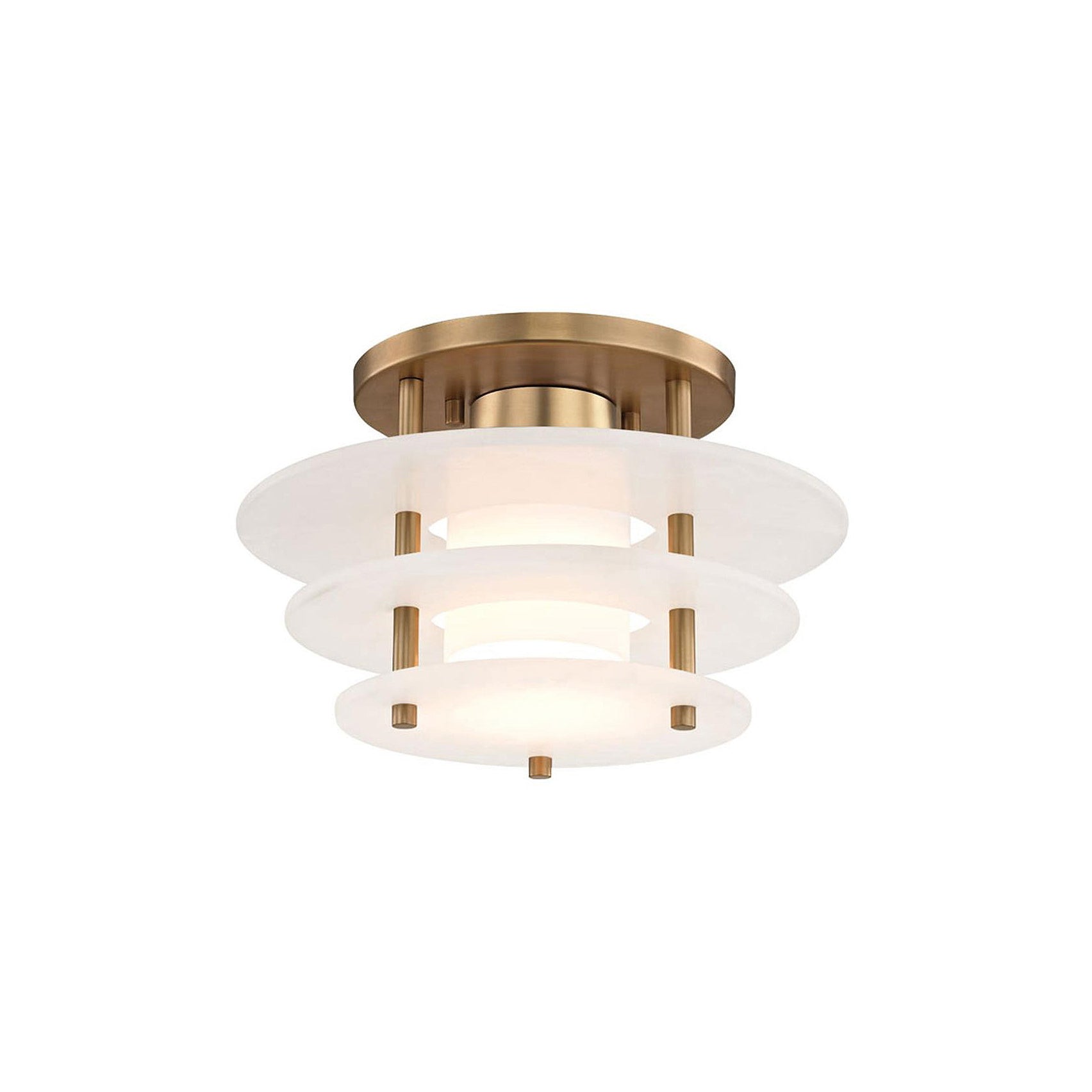Zovena Modern Minimalist Steel Alabaster Ceiling Lamp - Lamp Copper