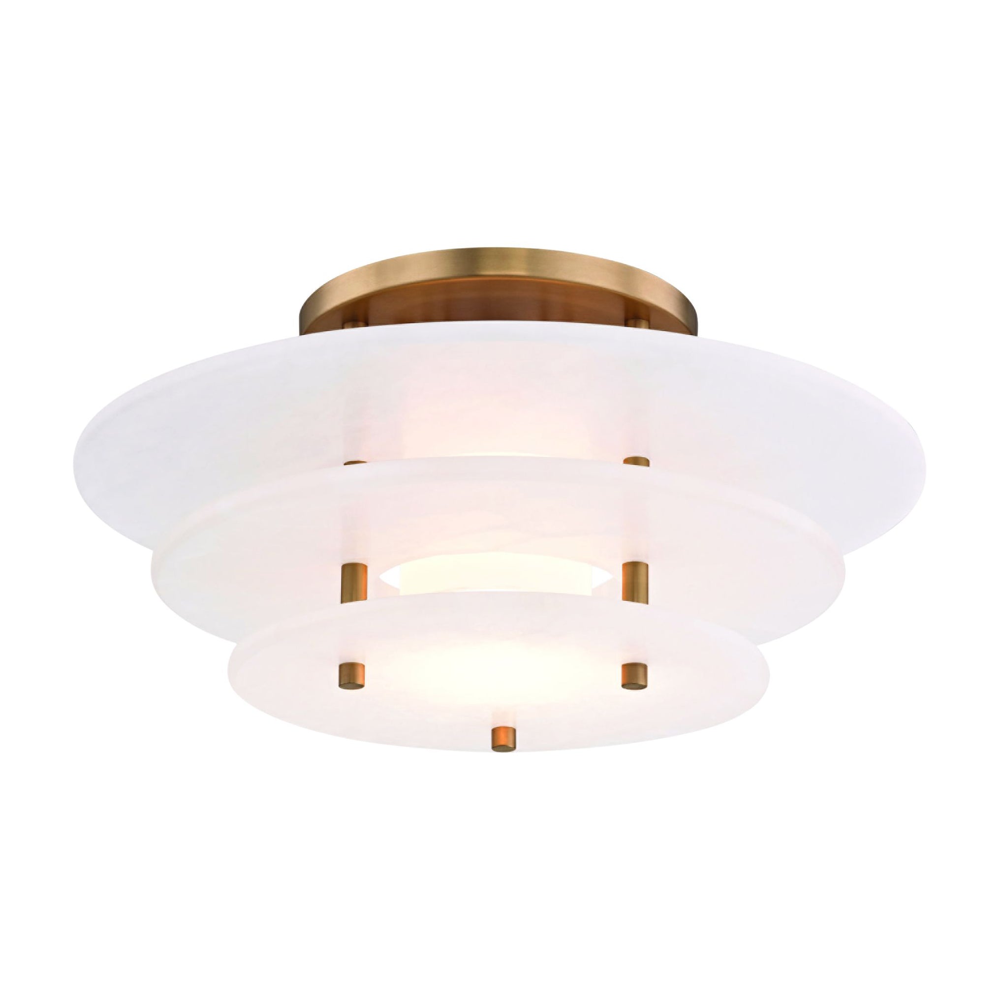 Zovena Modern Minimalist Steel Alabaster Ceiling Lamp - Lamp Copper