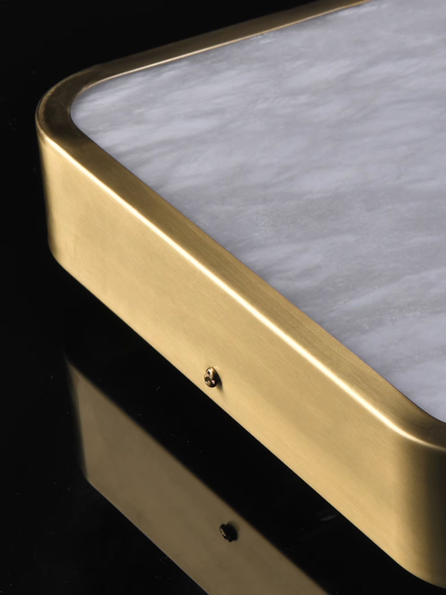 Uzoror Modern Minimalist Recessed Alabaster Ceiling Light - Lamp Copper